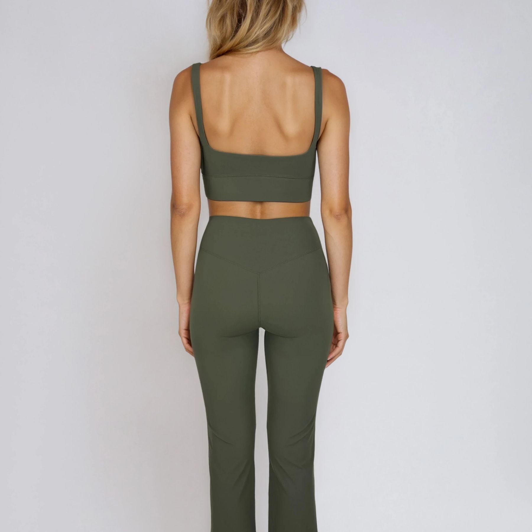 Leggings a campana a vita alta con spacchi in tessuto Reshape