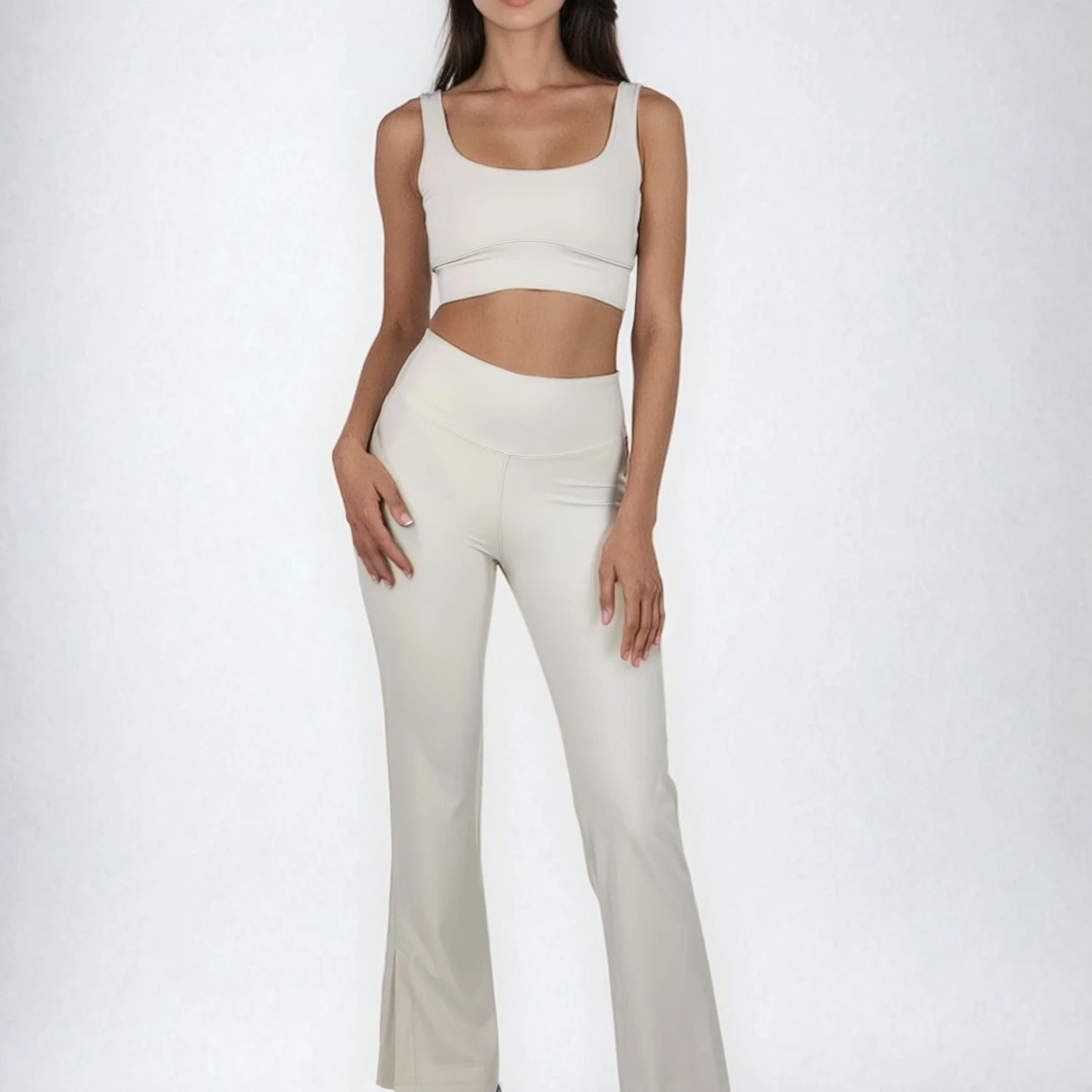 Leggings a campana a vita alta con spacchi in tessuto Reshape