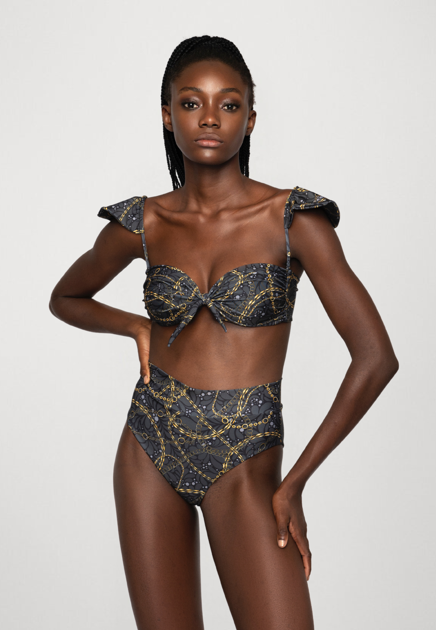 Black and gold high waisted bikini shop