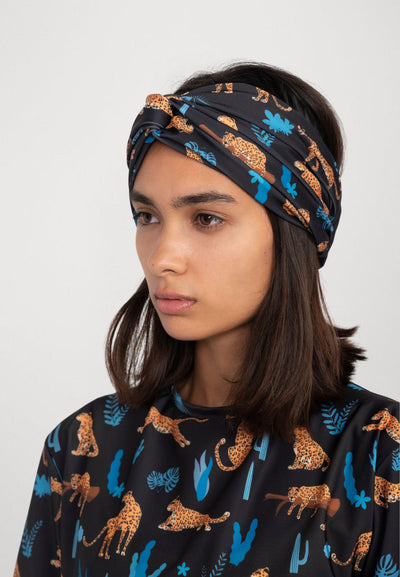 Twist Headband Tropical Leopard