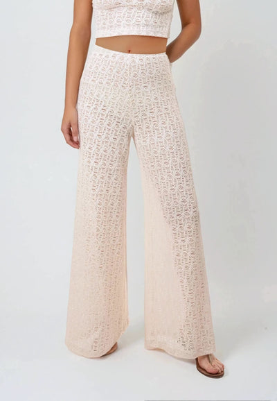 Palazzo Pants - Écru Lace